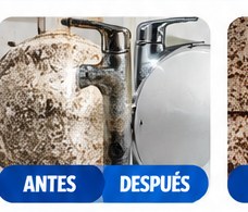 Antes y después en grifo